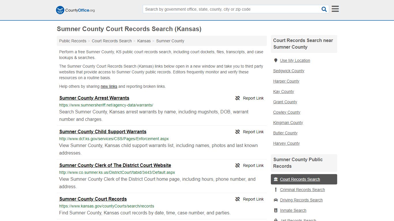 Sumner County Court Records Search (Kansas) - County Office